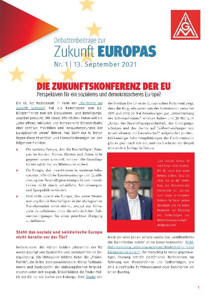 Wolfgang Lemb: Die Zukunftskonferenz der EU. Perspektiven für ein sozialeres und demokratischeres Europa?