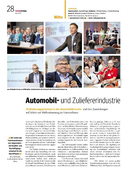 metallzeitung - Regionalseiten Mitte Juni 2017