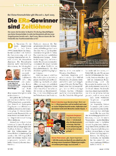 metall-Regionalseiten Niedersachsen und Sachsen-Anhalt Dezember 2006