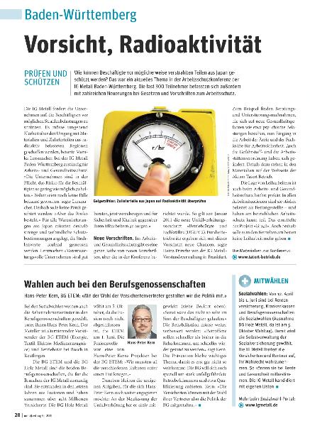 metallzeitung - Regionalseiten Baden-Württemberg Mai 2011