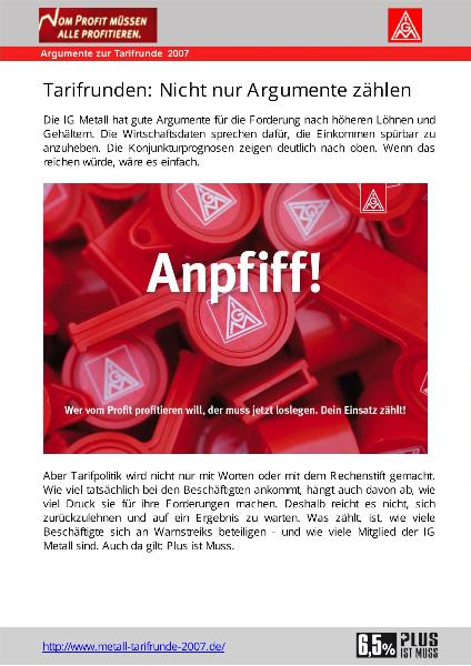 Tarifrunden: Nicht nur Argumente zählen - Argument zur Tarifrunde 2007