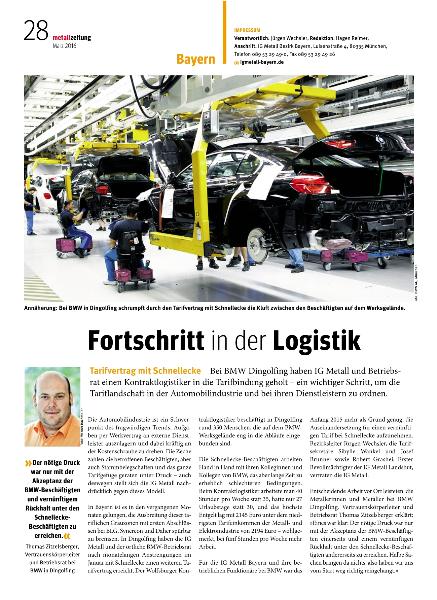 metallzeitung - Regionalseiten Bayern März 2016