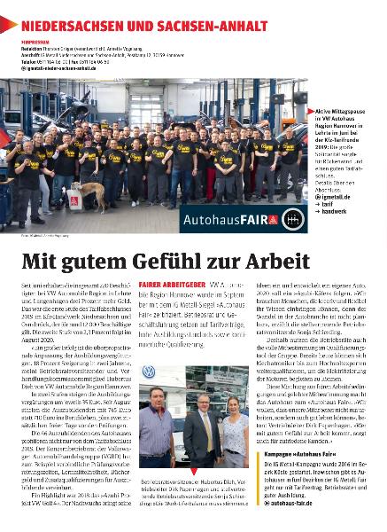 metallzeitung - Regionalseiten Niedersachsen und Sachsen-Anhalt Oktober 2019