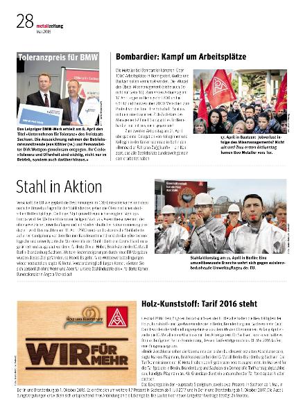 metallzeitung - Regionalseiten Berlin-Brandenburg-Sachsen Mai 2016