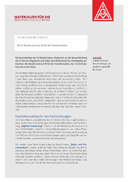 Neuordnung der IT-Ausbildungsberufe (2020)