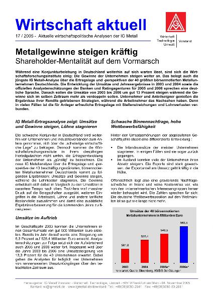Wirtschaft aktuell 17/2005