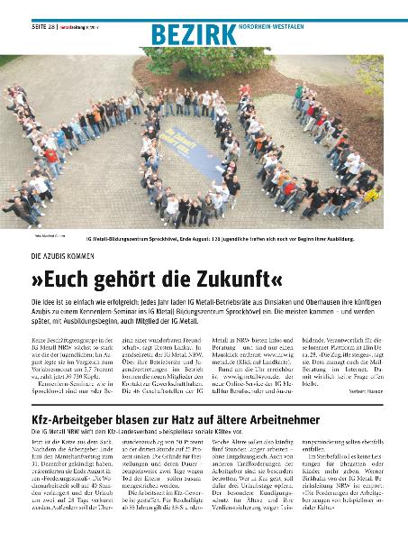 metallzeitung - Regionalseiten Nordrhein-Westfalen Oktober 2007