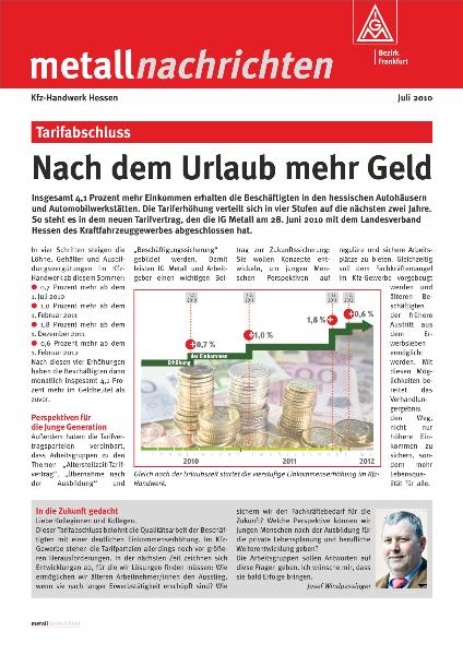 metallnachrichten: Tarifabschluss 2010 Kfz-Handwerk Hessen