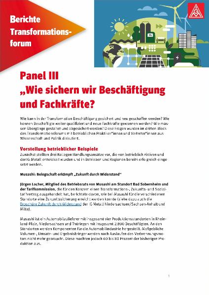 Transformationsforum 2023: Textprotokoll Panel 3