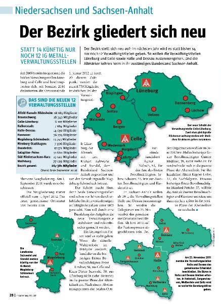 metallzeitung - Regionalseiten Niedersachsen und Sachsen-Anhalt November 2011