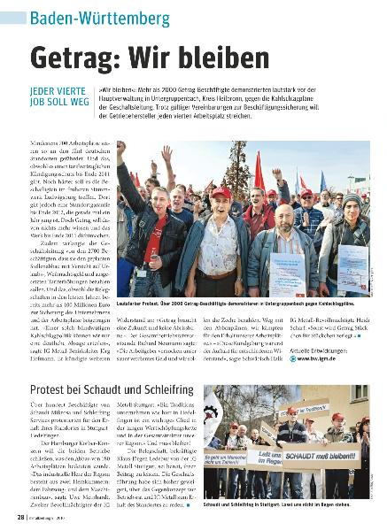 metallzeitung - Regionalseiten Baden-Württemberg Mai 2010
