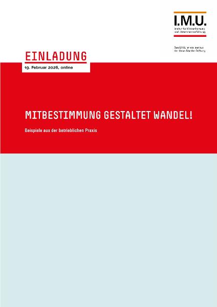 Einladung „Mitbestimmung gestaltet Wandel! Beispiele aus der betrieblichen Praxis“