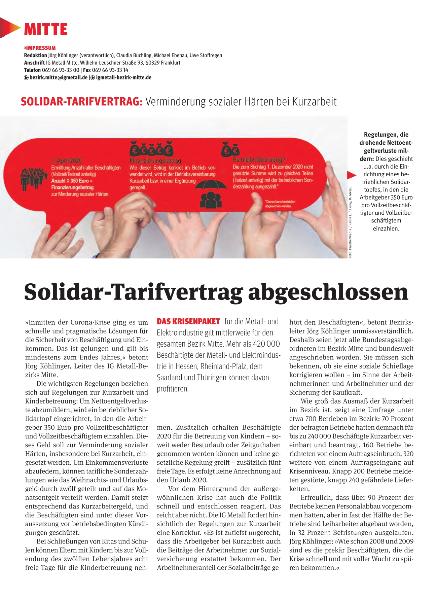 metallzeitung - Regionalseiten Mitte Mai 2020