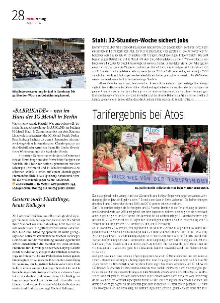 metallzeitung - Regionalseiten Berlin-Brandenburg-Sachsen August 2016