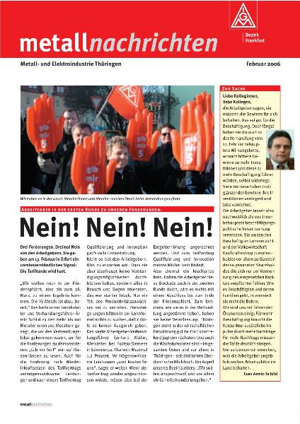 Tarifgebiet Thüringen: Nein! Nein! Nein!, Februar 2006