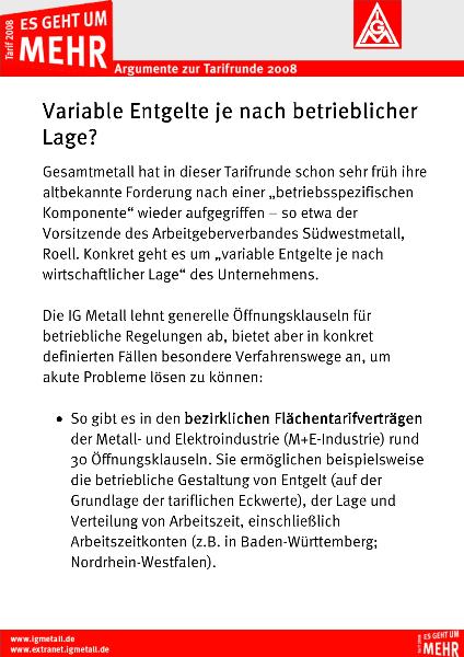 Variable Entgelte je nach betrieblicher Lage?