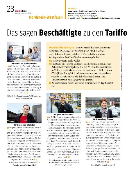 metallzeitung - Regionalseiten Nordrhein-Westfalen Oktober/November 2017