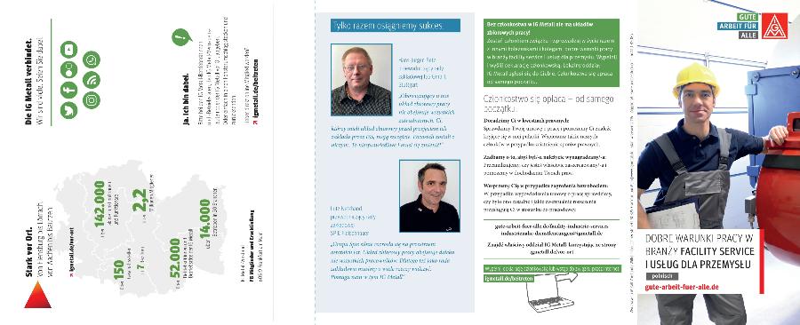 Gute Arbeit im Facility- und Industrie-Service (Flyer in polnischer Sprache)