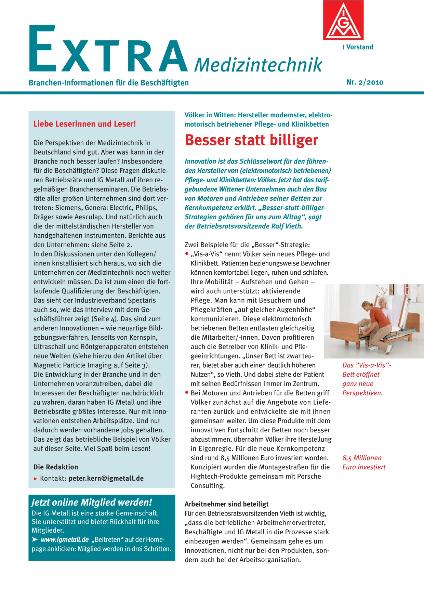 Besser statt billiger, Extra Medizintechnik, Brancheninformation 2/2010