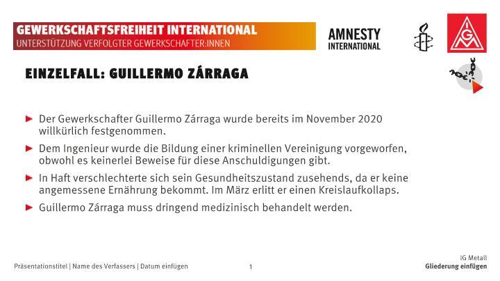 Präsentation Guillermo Zárraga