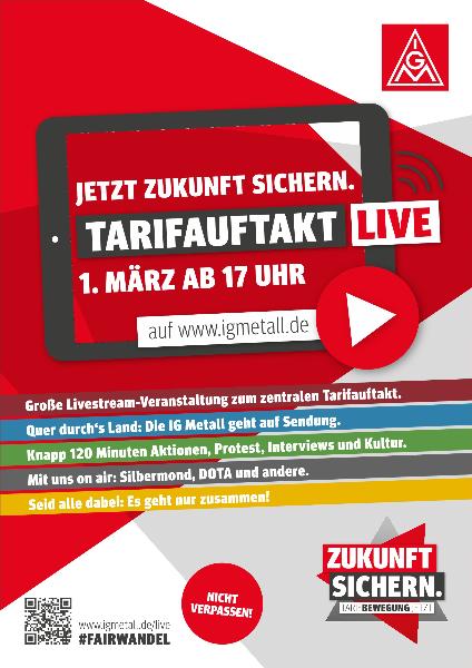 Plakat Tarifauftakt LIVE zum Selbstausdruck