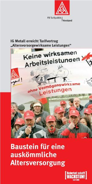 Tarifvertrag altersvorsorgewirksame Leistungen (TV AVWL) - Flyer