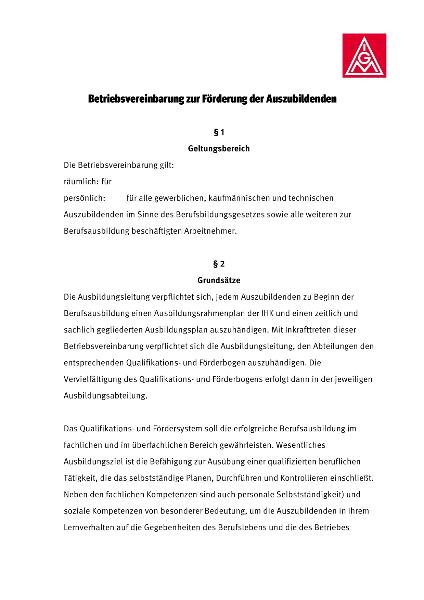 BV Förderung der Azubis
