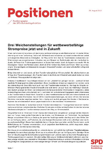 Drei Weichenstellungen für wettbewerbsfähige Strompreise jetzt und in Zukunft
