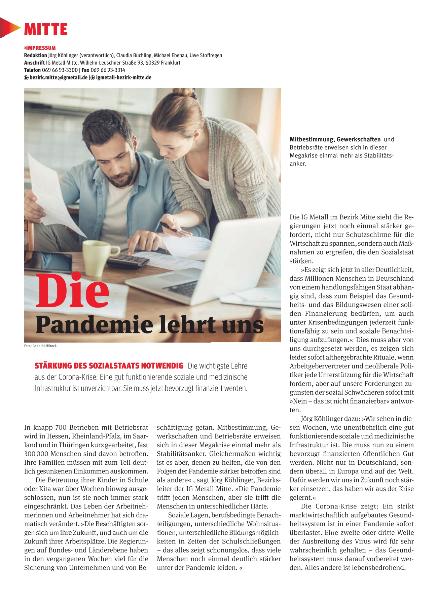 metallzeitung - Regionalseiten Mitte Juni 2020
