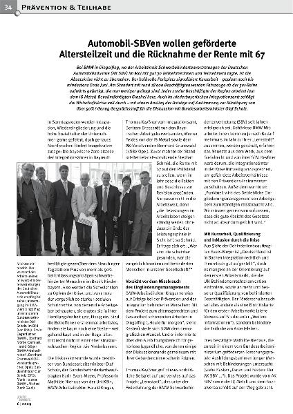 Automobil-SBVen wollen geförderte Altersteilzeit und die Rücknahme der Rente mit 67, Gute Arbeit 6/2009