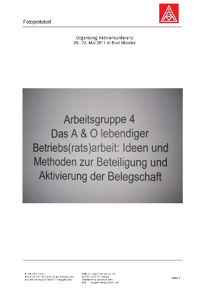 Workshop 4: Lebedinge Betriebs(rats)arbeit