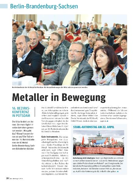 metallzeitung - Regionalseiten Berlin-Brandenburg-Sachsen Juni 2010