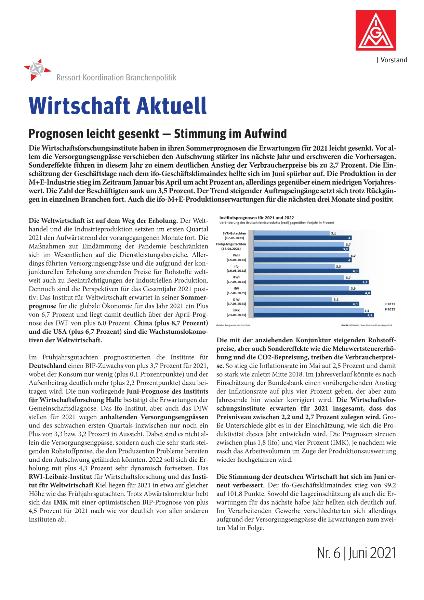 Prognosen leicht gesenkt - Stimmung im Aufwind, Wirtschaft aktuell Nr. 6, Juni 2021