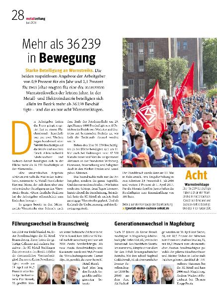 metallzeitung - Regionalseiten Niedersachsen und Sachsen-Anhalt Juni 2016