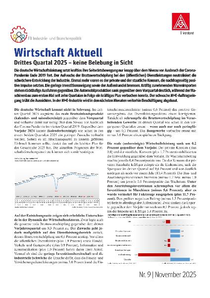 Drittes Quartal 2025 - keine Belebung in Sicht, Wirtschaft Aktuell Nr. 9 | 2025