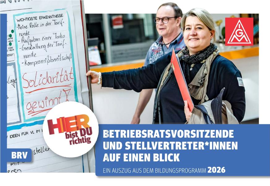 Betriebsratsvorsitzende und Stellvertreter*innen auf einen Blick - Ein Auszug aus dem Bildungsprogramm 2026