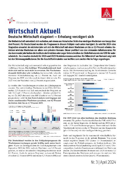 Deutsche Wirtschaft stagniert - Erholung verzögert sich, Wirtschaft Aktuell Nr. 3 | 2024