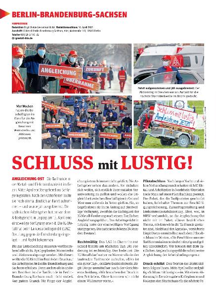 metallzeitung - Regionalseiten Berlin-Brandenburg-Sachsen Mai 2021