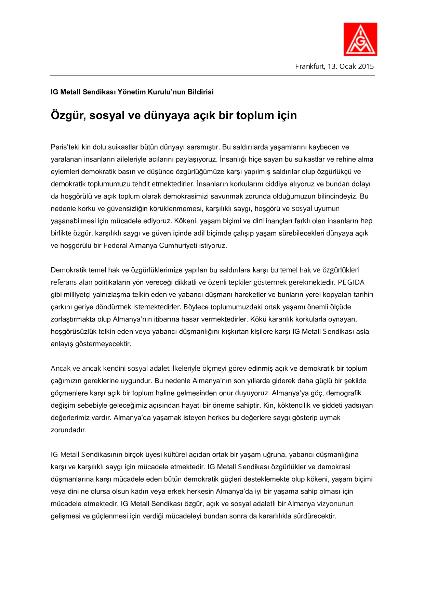 Özgür, sosyal ve dünyaya aç?k bir toplum için