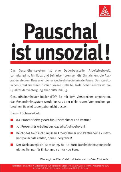 Pauschal ist unsozial!