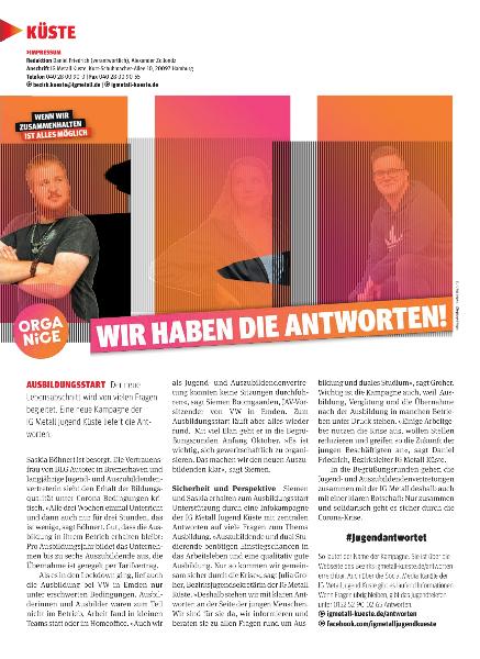 metallzeitung - Regionalseiten Küste September 2020