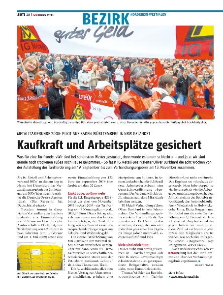 metallzeitung - Regionalseiten Nordrhein-Westfalen Dezember 2008