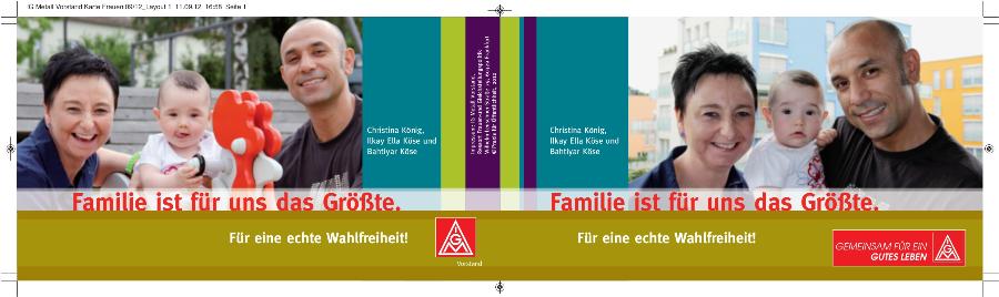 Familie ist für uns das Größte. Für eine echte Wahlfreiheit. Postkarte gegen das Betreuungsgeld