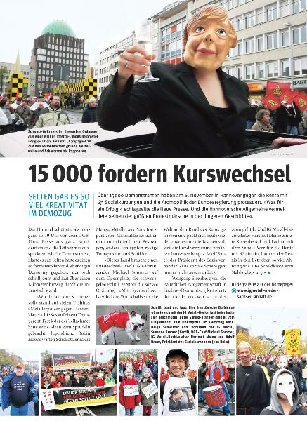 metallzeitung - Regionalseiten Niedersachsen und Sachsen-Anhalt Dezember 2010
