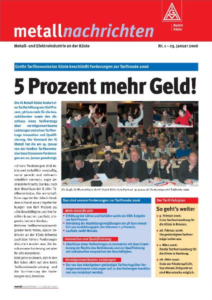 Bezirk Küste: 5 Prozent mehr Geld!, Nr. 1 - 23. Januar 2006
