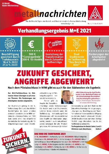 metallnachrichten - Verhandlungsergebnis M+E 2021