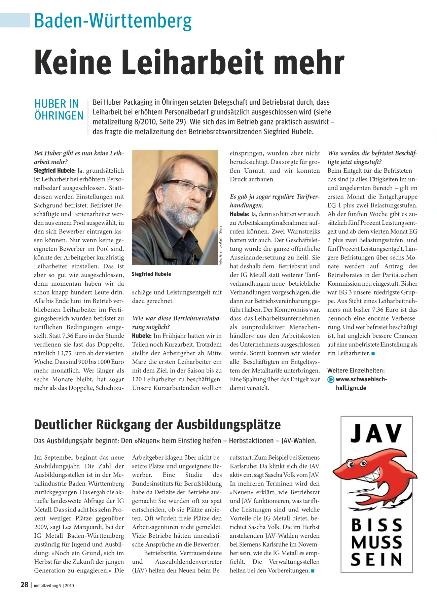 metallzeitung - Regionalseiten Baden-Württemberg September 2010