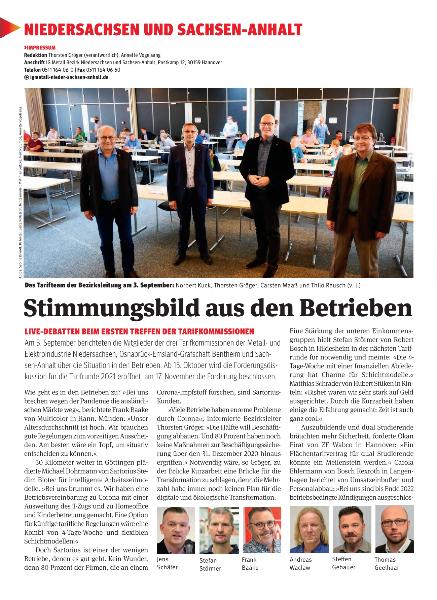 metallzeitung - Regionalseiten Niedersachsen und Sachsen-Anhalt Oktober 2020