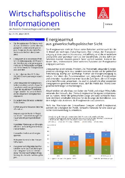 Energiearmut aus gewerkschaftspolitischer Sicht