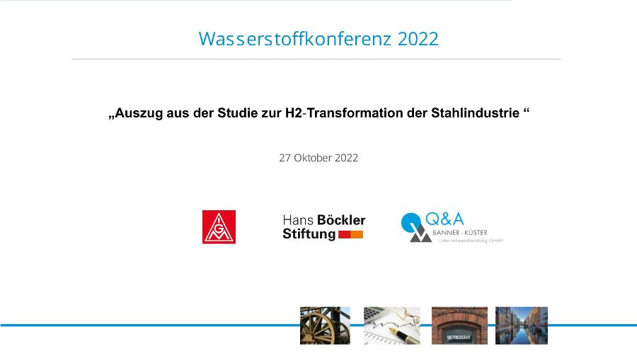 Auszug aus der Studie zur H2-Transformation der Stahlindustrie